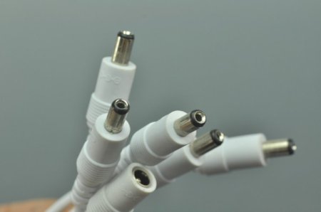 (image for) Compact Power Supply to Splitter White Cable LED Light Power Splitter DC 1 to 2 3 4 5 6 Adapter