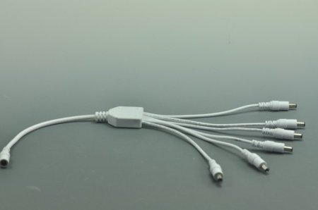 (image for) Compact Power Supply to Splitter White Cable LED Light Power Splitter DC 1 to 2 3 4 5 6 Adapter