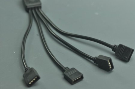 (image for) Black RGB Splitter Cable 1 to 2 3 4 Female Strip Connector for LED 5050 3528 RGB Strip 35CM(13.78Inch)