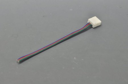 (image for) Waterproof LED RGB Strip 10mm 4Pin Connector For 3528/5050 Multicolor LED Strip Easy Connect Cord Clip