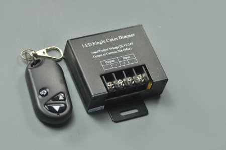 (image for) Remote RF Single Color LED Dimmer With 3 Keys Control keychain Sharped 20A