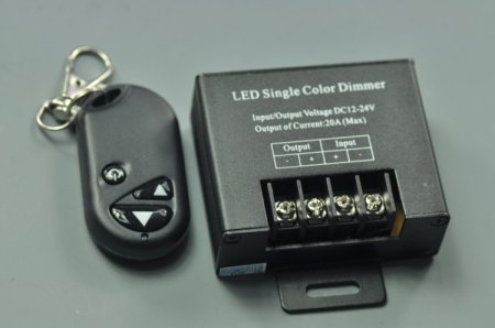 (image for) Remote RF Single Color LED Dimmer With 3 Keys Control keychain Sharped 20A