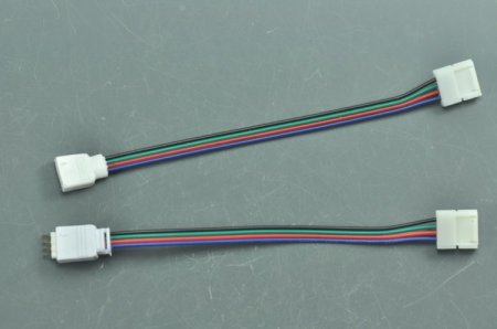 (image for) 4 Pin Connector For RGB led light Strip Solderless connector For 5050 3528 10mm RGB Strip lighting Easy Connect 6.5 Inch