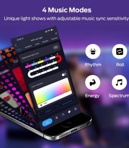 (image for) Hexagon Lights Smart App Control RGB Hexagon LED Lights for Wall or Desktop with Music Sync for Gaming Room Streaming Decor