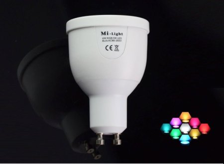 (image for) 85-265V Milight 2.4G Wireless GU10 4W RGBW LED Bulb Lamp RGB+White RGB+Warm White LED Bulb