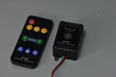 (image for) SP106E LED Music Controller, Sound Activated Wireless RF Remote Dream Color LED Controller for WS2812B WS2811 WS2812 RGB LED Strip Lights Sync to Music