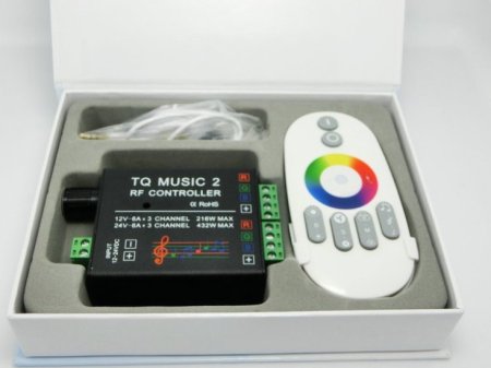 (image for) DC12-24V 18A RGB Music Controller RF Wireless Remote Controller Intelligent Sonic Sensitivity Led Backlight Remote