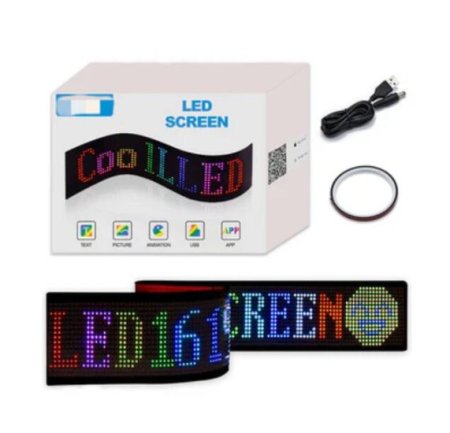 (image for) Model 1696 Flexible USB 5V Car LED Sign Bluetooth App Control Display Screen Text Pattern Animation LED sign display for Car Windows, Shop, Bar and Entrance Sign