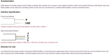 (image for) DC12V 24V 3x4A 144W 288W Waterproof LED RGB Amplifier For LED Strip