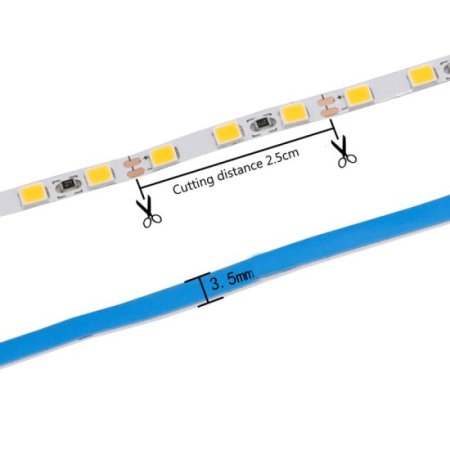 (image for) 12V2835 3.5MM LED STRIP LIGHT 120LEDS/METER LOW VOLTAGE HIGH BRIGHTNESS STRIP LIGHT 5M (16.4FT) 600LEDS 2835STRIP LIGHTSS