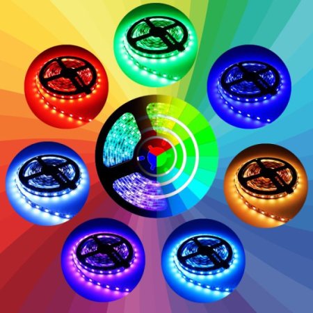 (image for) 12V 5050LED RGB 44 KEY INFRAED IR REMOTE CONTROL STRIP LIGHT 150LEDS/METER 12V5050 LOW VOLTAGE HIGH BRIGHTNESS STRIP LIGHT 5M (16.4FT) 300LEDS 5050STRIP LIGHTSS