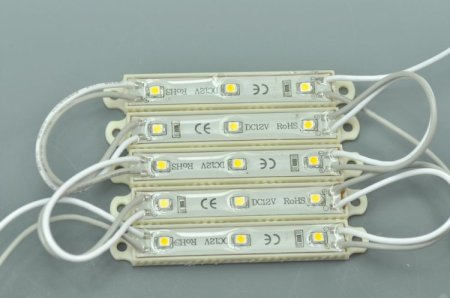 (image for) 3528 SMD LED Modules 3528 3 LED Modules 66x12x5MM 12V 0.5W Waterproof IP65 Modules