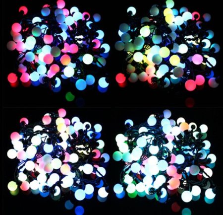 (image for) 50 Led 16.4ft String Lights LED Middle Ball RGB Colorful Christmas Ball String Light Outdoor LED Lights