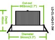 (image for) 3W CL-HQ-01-3W LED Down Light Cut-out 69mm Diameter 3.3" Silver Recessed Dimmable/Non-Dimmable LED Down Light