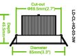 (image for) 3W CL-HQ-03-3W LED Down Light Cut-out 69.5mm Diameter 3.3" Gold Recessed Dimmable/Non-Dimmable LED Down Light