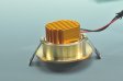 (image for) 3W CL-HQ-03-3W LED Down Light Cut-out 69.5mm Diameter 3.3" Gold Recessed Dimmable/Non-Dimmable LED Down Light