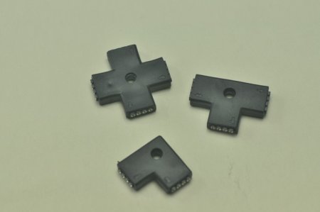 (image for) RGB Black 4pin "L" "T" '+" Type Connector For LED RGB Strip connecter to 90 180 360 degrees Both for 5050 3528 RGB Strip