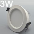 (image for) 3W DL-HQ-101-3W LED Down Light Cut-out 75mm Diameter 3.5" White Recessed Dimmable/Non-Dimmable LED Down Light