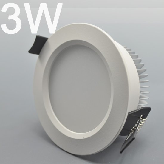 (image for) 3W DL-HQ-101-3W LED Down Light Cut-out 75mm Diameter 3.5\" White Recessed Dimmable/Non-Dimmable LED Down Light