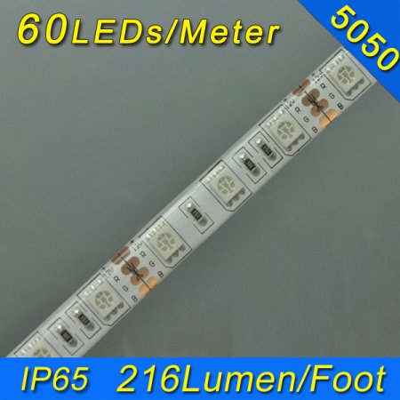 (image for) Free Cutting 1meter-5meter RGB Waterproof LED Flexible Light Strip SMD5050 Multicolor Strip Light 12V 5 meter(16.4ft) 300LEDs