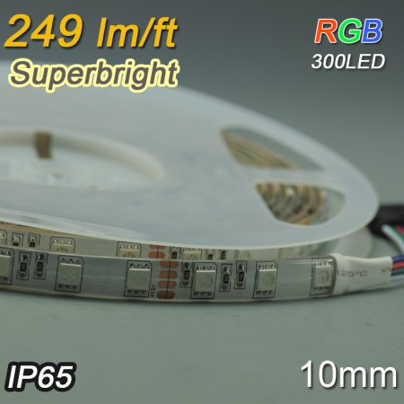 (image for) Superbright RGB Waterproof LED Flexible Light Strip SMD5050 Multicolor Strip Light 12V 5 meter(16.4ft) 300LEDs
