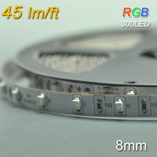 (image for) 3528 SMD RGB Color Changing Flexible Light Strip 5m (16.4ft) 300LEDs