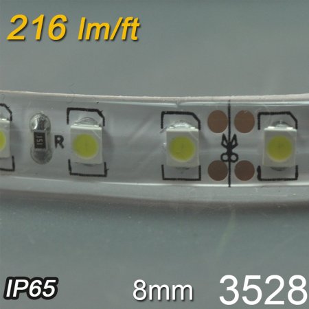 (image for) Waterproof LED Strip Light SMD3528 Flexible 12V Strip Light 5 meter(16.4ft) 600LEDs