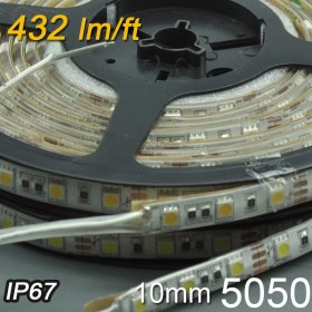 Brightest Underwater IP67 LED Strip Light SMD5050 Flexible 12V Strip Light 5 meter(16.4ft) 300LEDs Waterproof IP67 Strip