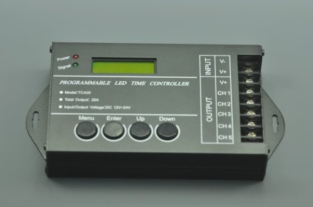 (image for) Programmable LED Controller DC12V 24V 5 Channels 20A Programmable Time LED RGB/Single color Strip Controller