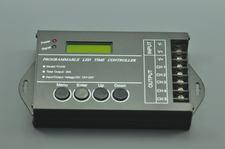 (image for) Programmable LED Controller DC12V 24V 5 Channels 20A Programmable Time LED RGB/Single color Strip Controller