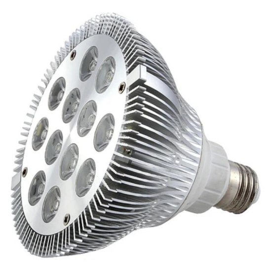 (image for) 12W (12x1W) PAR38 LED Lamp with E27 Edison Screw Base 90W Equivalent 100-240V AC Silver Housing Indoor Type