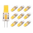 (image for) 10 Pack G4 LED Light Bulb Bi-Pin Silicon Encapsulation 12V 2.5 W 1508 COB LEDs CRI>80 230-250Lumen 25W Equivalent