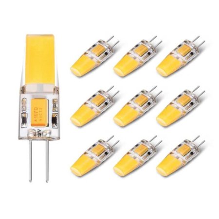 (image for) 10 Pack G4 LED Light Bulb Bi-Pin Silicon Encapsulation 12V 2.5 W 1508 COB LEDs CRI>80 230-250Lumen 25W Equivalent