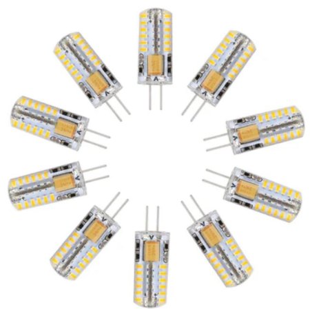(image for) 10 Pack G4 LED Light Bulb Bi-Pin Silicon Encapsulation 12V 2W 140-160Lumen 48x3014 LEDs Dimmable 20W Equivalent