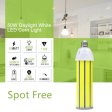 (image for) LED Corn Light Bulb 50W, Daylight White 5500K, 4500Lumens, E26/E27 Base, COB LED Chips (210Pcs), for Indoor Outdoor Garage Factory Warehouse