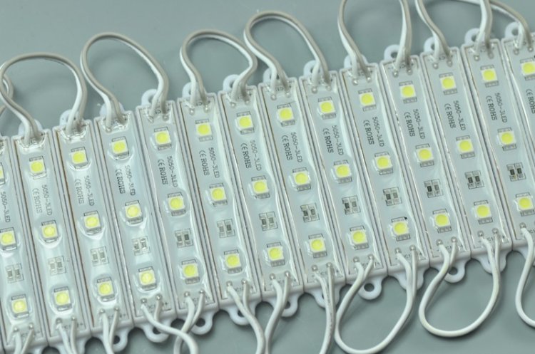 (image for) 5050 SMD LED Modules 75x12MM 12V 0.75W 5050 3 LED Modules Waterproof Modules