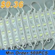 (image for) Wholesale 5050 SMD LED Modules 75x12MM 12V 0.75W 5050 3 LED Modules Waterproof Modules