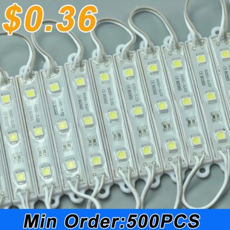 (image for) Wholesale 5050 SMD LED Modules 75x12MM 12V 0.75W 5050 3 LED Modules Waterproof Modules