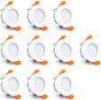 (image for) 10 Pack 3W Dimmable Antifog LED Downlight CRI80 Flat Diffuser Ceiling Light -2-3/8'' Cutout