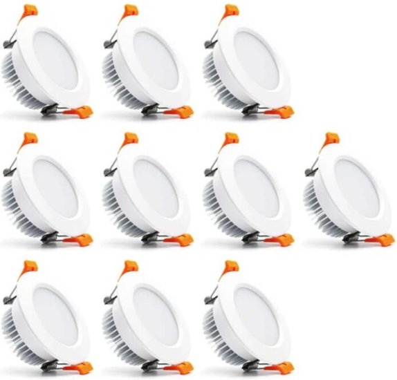 (image for) 10 Pack 5W Dimmable Antifog LED Downlight CRI80 Flat Diffuser Ceiling Light -2.56\'\' Cutout