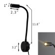 (image for) Black Bed LED Lighting Flexible With Switch and 120V AC Plug Suit For Bedside Reading Laptop Local Lighting White