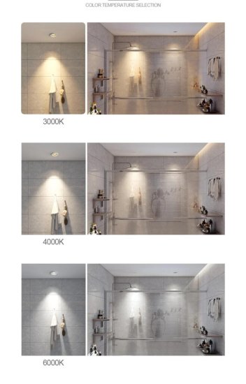(image for) 7W 12W 3 inches Waterproof IP65 CRI>80 Round LED Downlight Vapor Proof Fit for Shower, Sauna and Outdoor Lighting