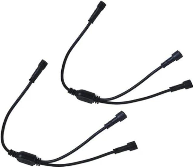 (image for) 2pcs Pack 1-2 Splitter Current Division Cord, with Waterproof Male and Female Connector, Copper Core Wire,Lighting Accessories Fittings for LED Inground/Step Stair/Underwater Swimming Pool Lights