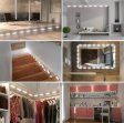 (image for) DIY Hollywood Style LED Vanity Mirror Lights Kit Dimmable Lighting, 10FT/20W-60leds, Daylight White, Waterproof IP67 with dimmable and power supply