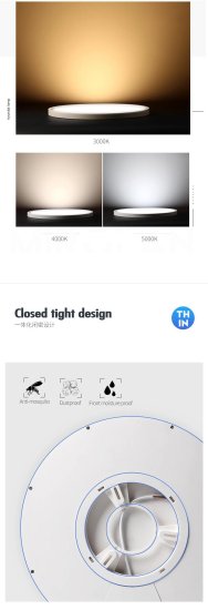 (image for) 12 Inch 24W Flush Mounting Modern LED Ceiling Lights for Bedroom, Kitchen, Bathroom