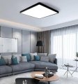 (image for) 12inch 24W LED Ceiling Light Flush Mount, 3200LM Black Flat Ceiling Lamp, Square Low Profile Lighting Fixture for Bedroom, Kitchen, Living Room, Stairwell