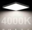 (image for) 12inch 24W LED Ceiling Light Flush Mount, 3200LM Black Flat Ceiling Lamp, Square Low Profile Lighting Fixture for Bedroom, Kitchen, Living Room, Stairwell
