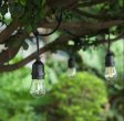 (image for) 1Pack - Dimmable Waterproof LED Outdoor String Lights - Hanging, 2W Edison Bulbs - 48Ft Commercial Lights for Decor for Patio, Backyard, Garden, S14 Black - Warm White