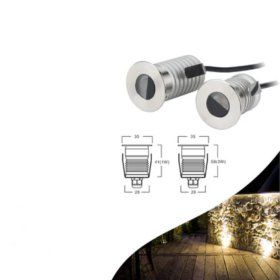 8pcs Pack 1W/3W DC12-24V IP67 LED Step Light Stainless Steel Inground LED Light with Anti-glare Half Moon Brushed Lens