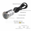 (image for) 8PCS Pack 1W DC12V-24V IP67 15° Angle Waterproof Garden Stainless Steel Wall Corner Light Outdoor Spot LED Step Light